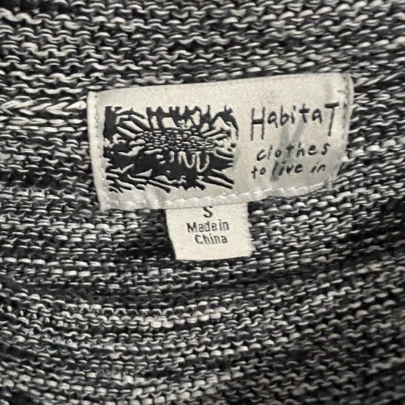 Habitat Gray Shawl Neck Knit Sweater Tunic Top Size S Cotton Heathered Slouchy - Picture 3 of 8